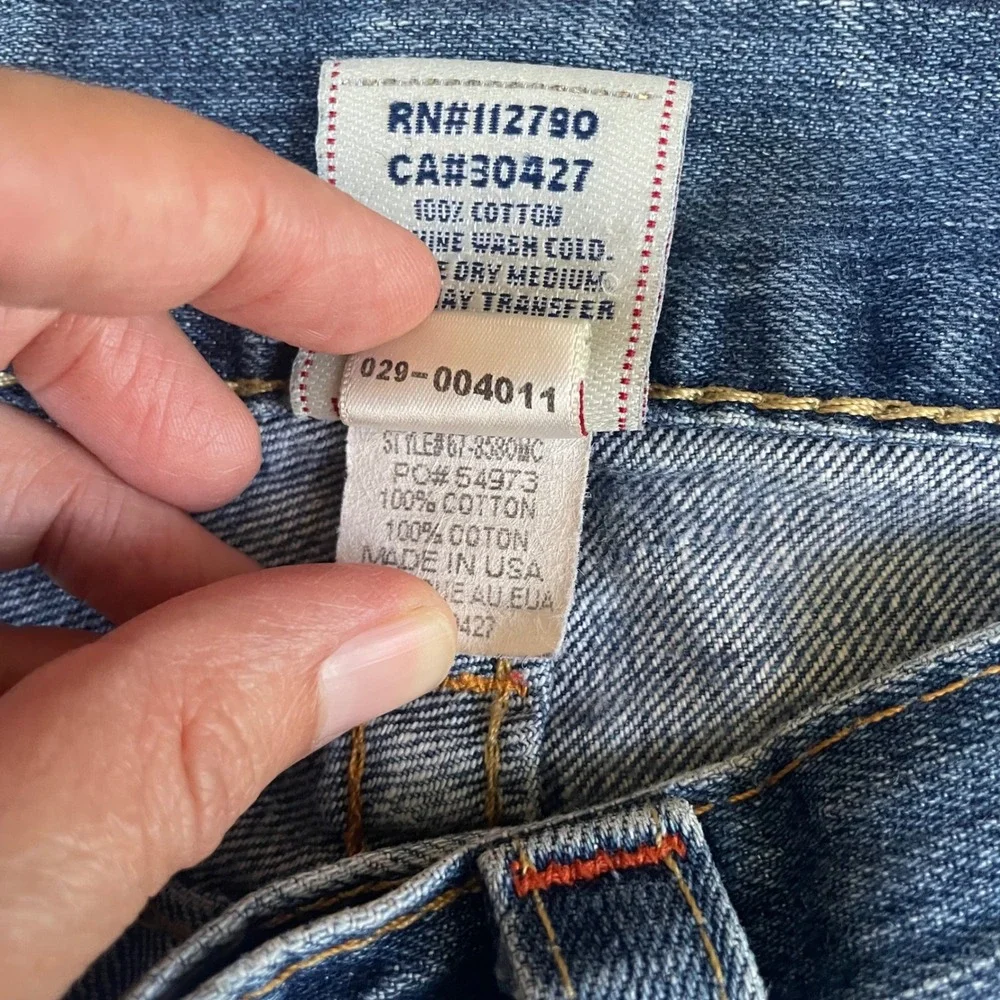 True Religion Denim Jorts Jean Shorts Mens 30 x 33 Billy‎ Distressed Cutoff Y2K